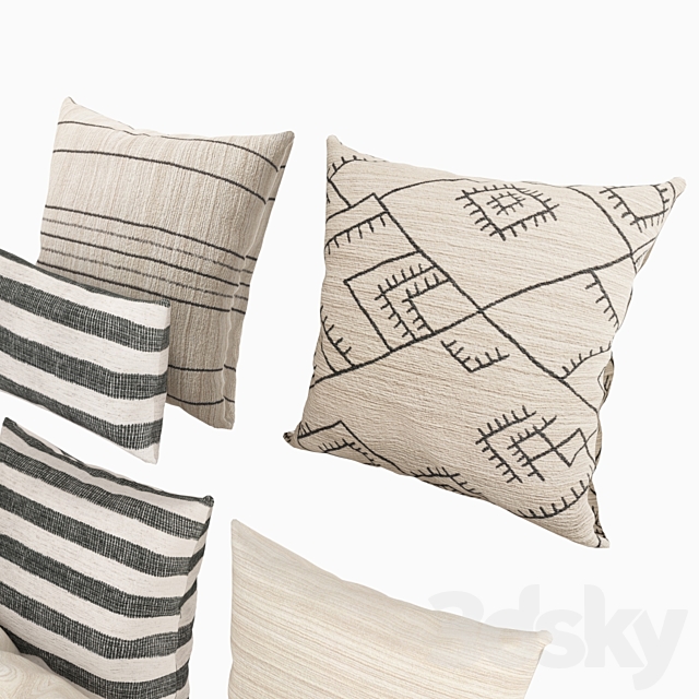 Pillows Restoration Hardware Collection Moroccan Jacquard Chenille 3ds Max - thumbnail 2