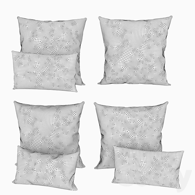 Pillows Restoration Hardware Collection Moroccan Jacquard Chenille 3ds Max - thumbnail 3