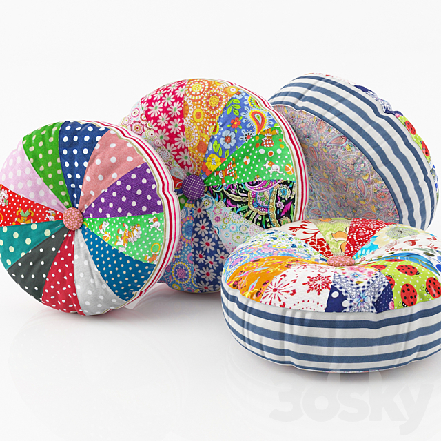 Pillows round 3DSMax File - thumbnail 1