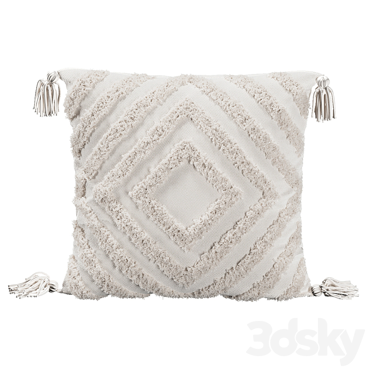 Pillows with fur geometric patterns 3DS Max Model - thumbnail 2