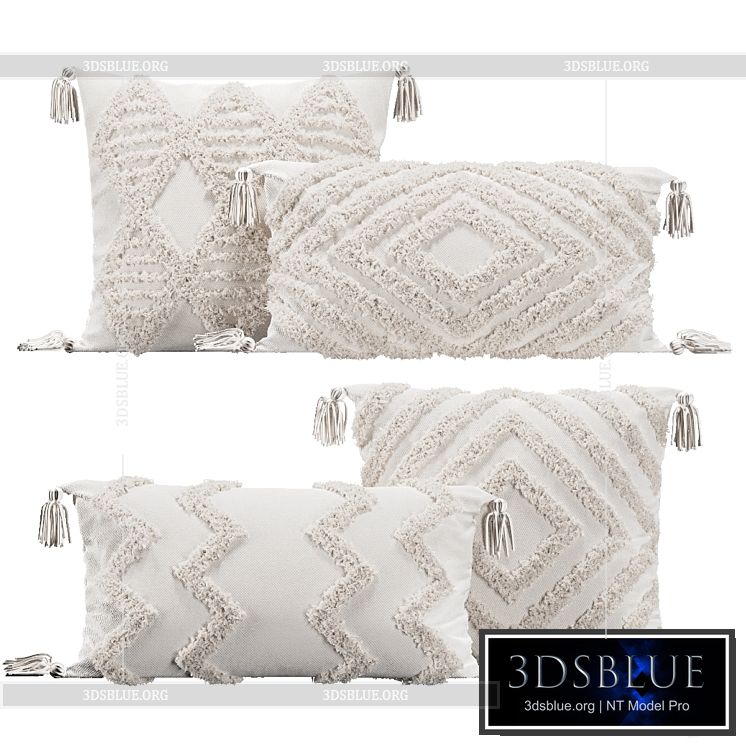 Pillows with fur geometric patterns 3DS Max - thumbnail 3