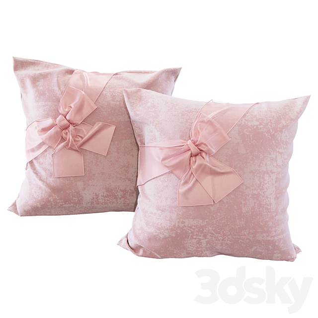 Pink pillows with bows (YOU) 3ds Max - thumbnail 1