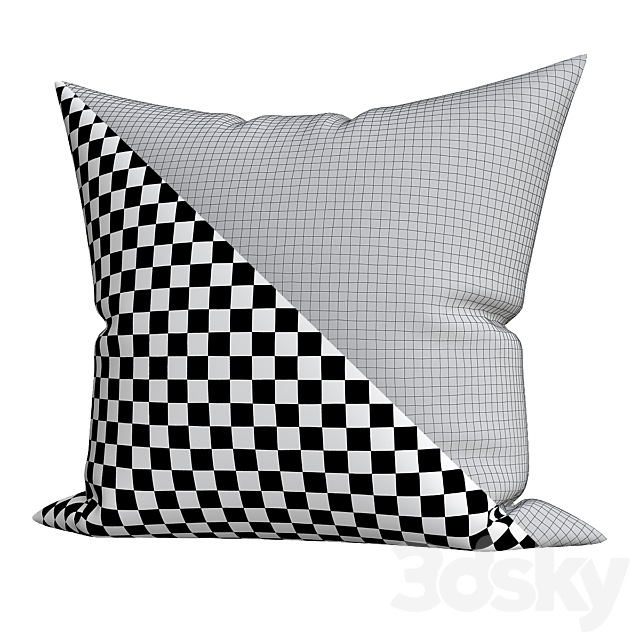 Plush Square Throw Pillow 3DS Max Model - thumbnail 2