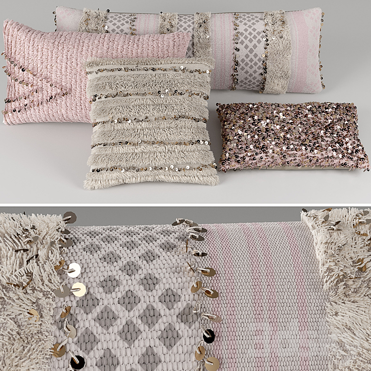 RH Morrocan Pillows 3DS Max - thumbnail 1