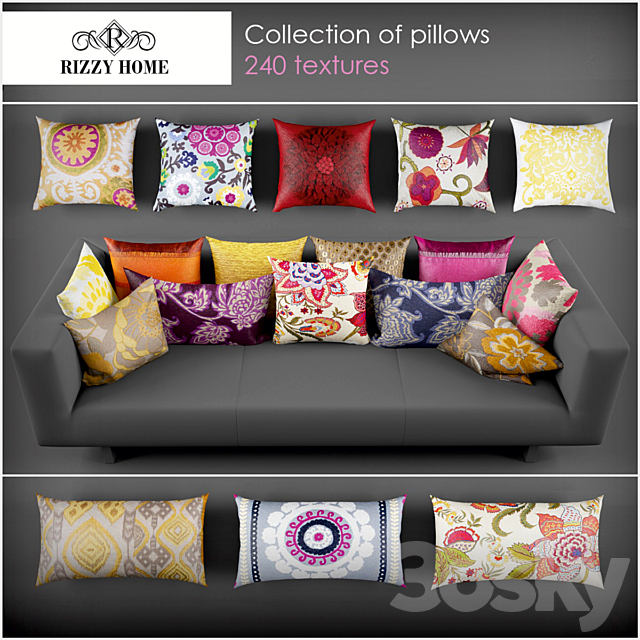 Rizzy Home pillows3 3ds Max - thumbnail 1