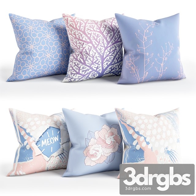 Rose quartz Serenity Pillow Set 002 3dsmax Download - thumbnail 1