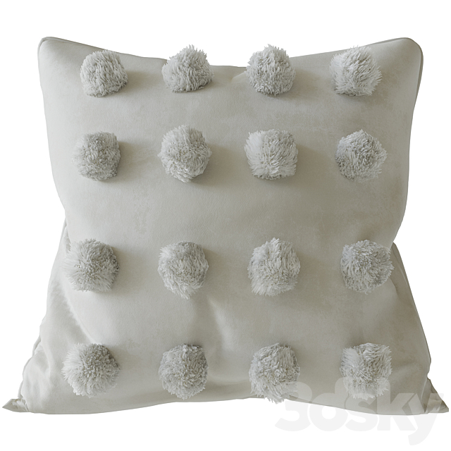 Scandinavian wool pillows 3DS Max Model - thumbnail 3