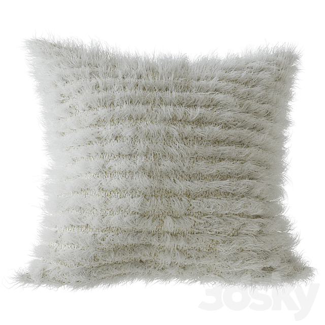 Scandinavian wool pillows 3DS Max Model - thumbnail 4