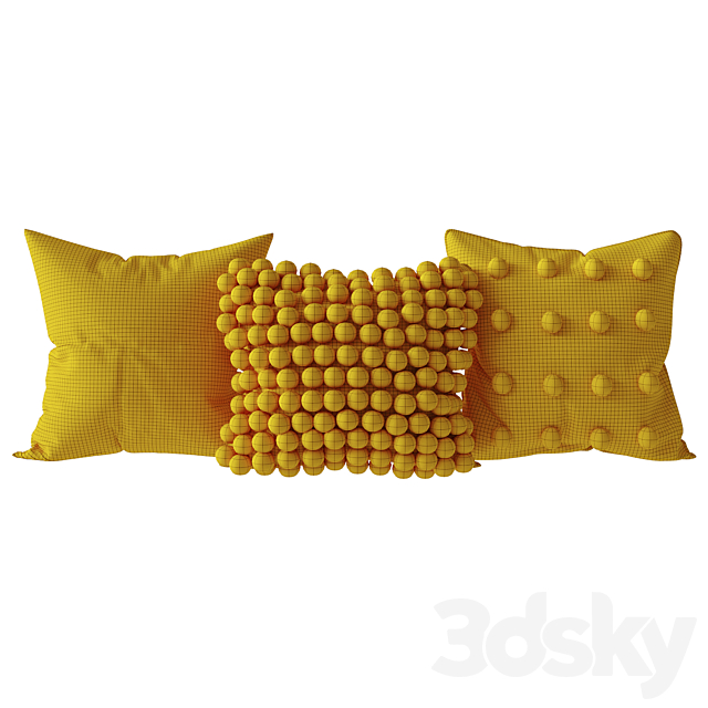 Scandinavian wool pillows 3DS Max Model - thumbnail 5