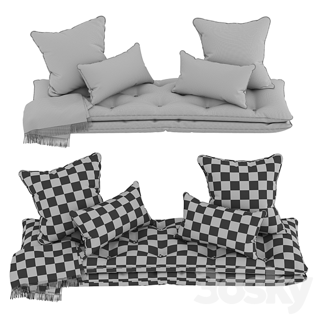 Seat pillow set 10 3DSMax File - thumbnail 5