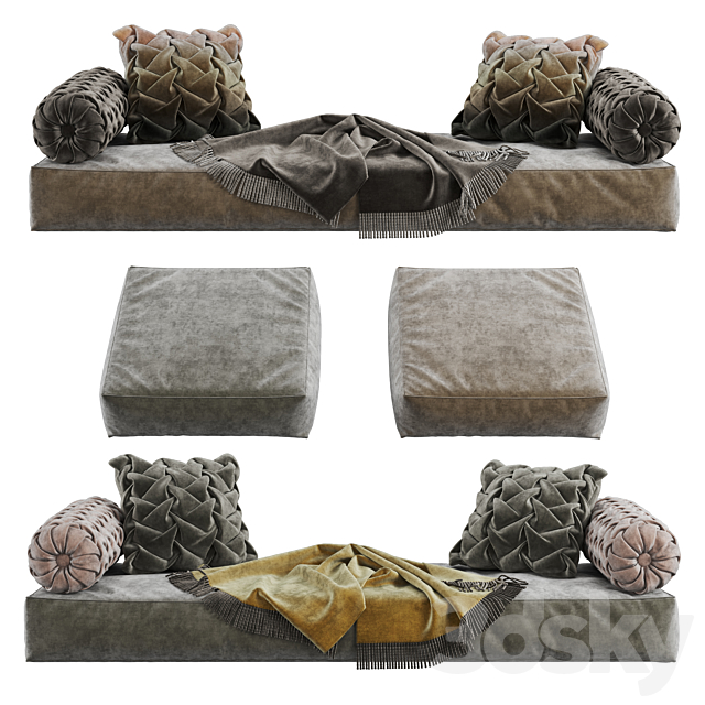 Seat pillow set 11 3ds Max - thumbnail 1