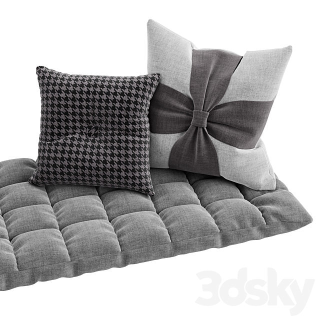 Seat pillow set 4 3DS Max Model - thumbnail 4