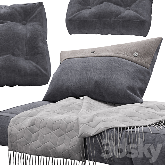 Seat pillow set 7 3DS Max Model - thumbnail 3