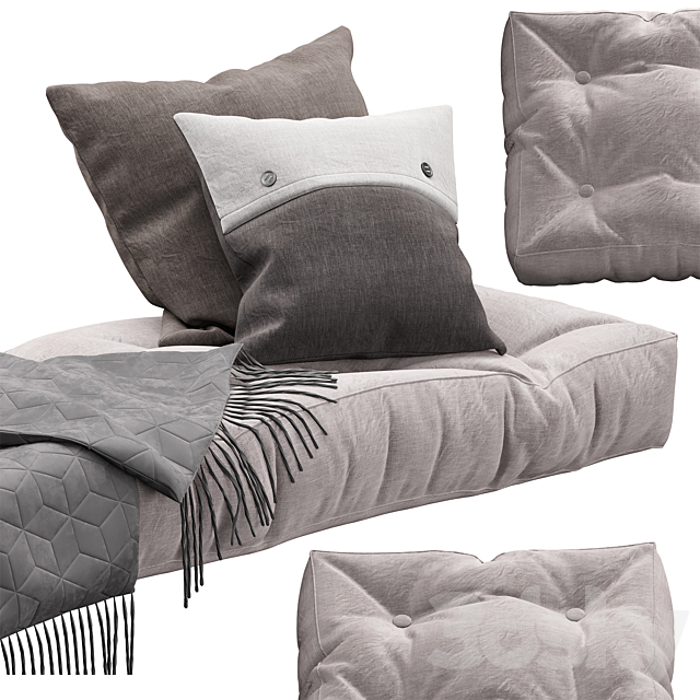 Seat pillow set 7 3DS Max Model - thumbnail 4