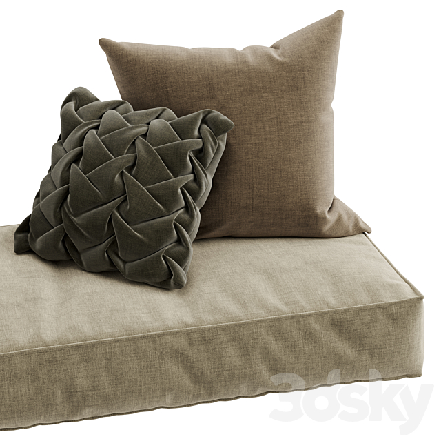 Seat pillow set 8 3DS Max Model - thumbnail 4