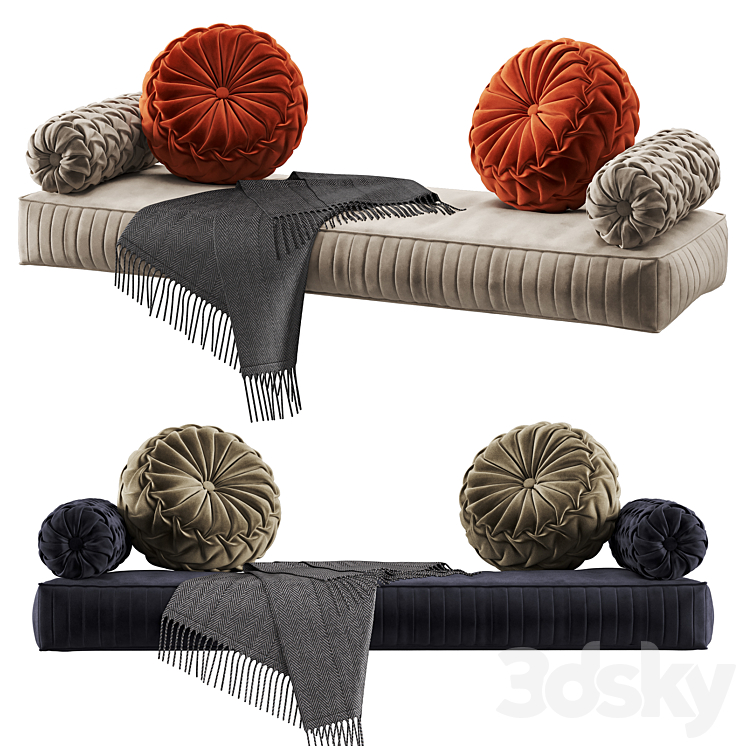 Seat pillow set 9 3DS Max - thumbnail 1