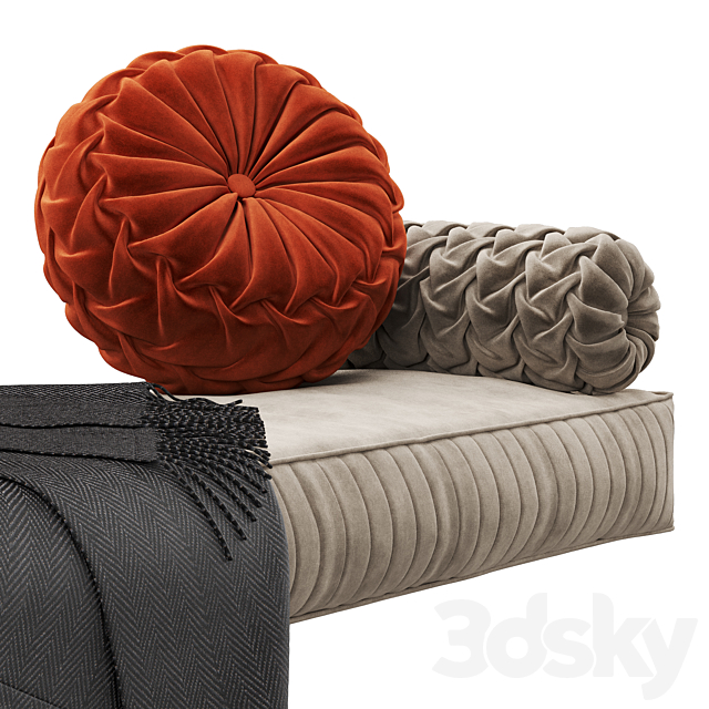 Seat pillow set 9 3DSMax File - thumbnail 3