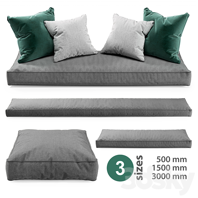 Seat Pillows Set 2 3DSMax File - thumbnail 1