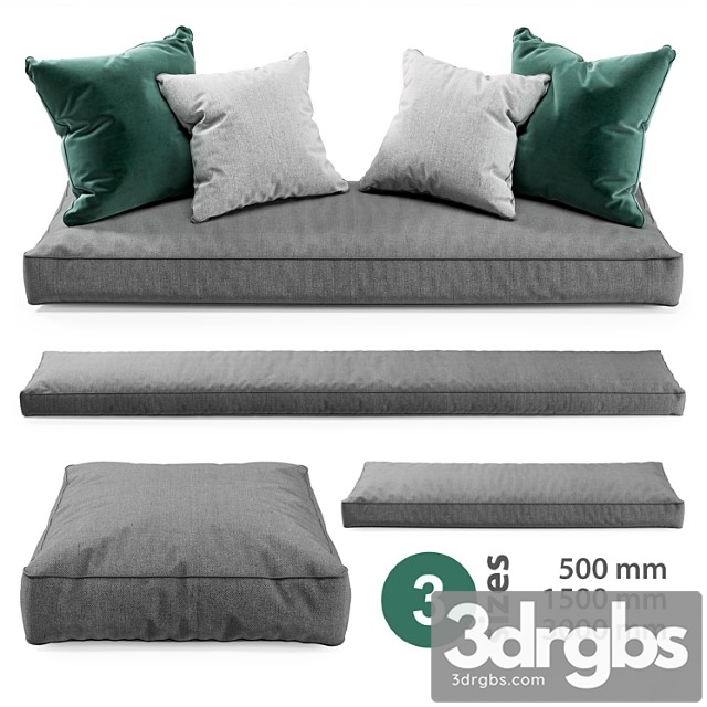 Seat Pillows Set 22 3dsmax Download - thumbnail 1