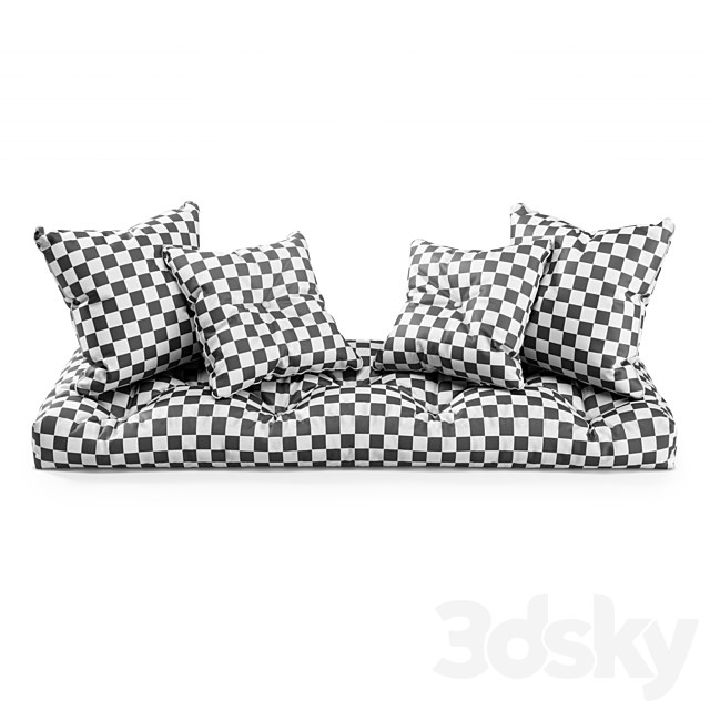 Seat Pillows Set 3 3DS Max Model - thumbnail 3