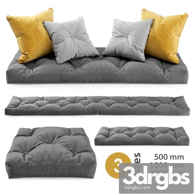 Seat Pillows Set 3 3dsmax Download - thumbnail 1