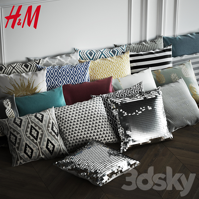 Set H&M Pillow 32 Pack 3DS Max Model - thumbnail 3