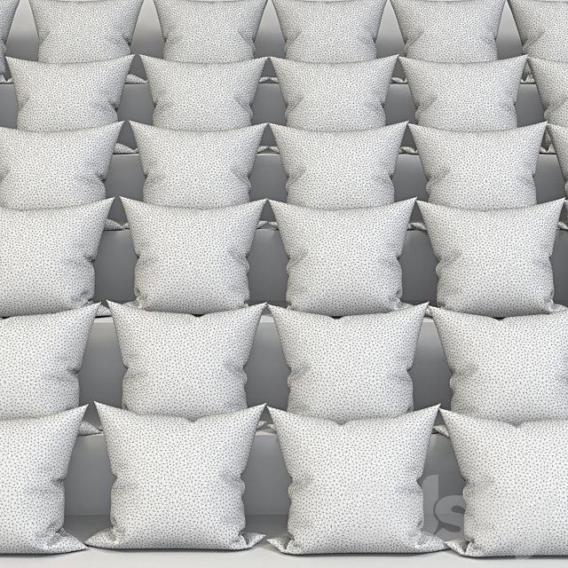 set of 48 pillows set of 48 semi 3DS Max Model - thumbnail 2