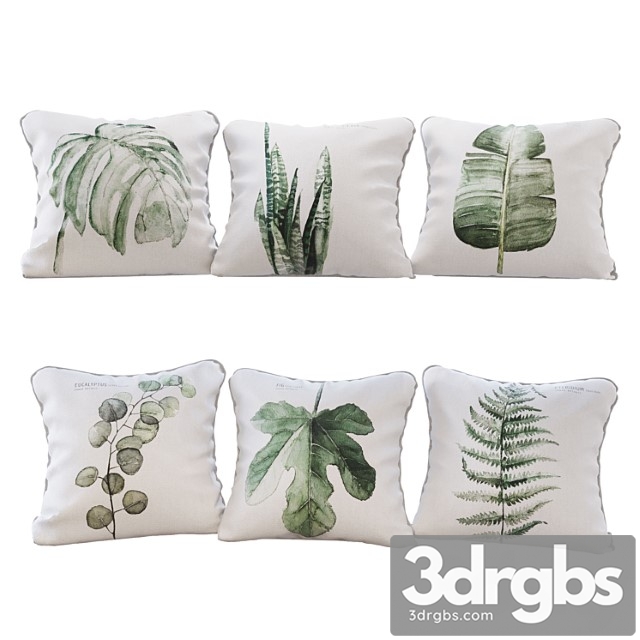 Set of 6 with urban botanic 01 print 3dsmax Download - thumbnail 1