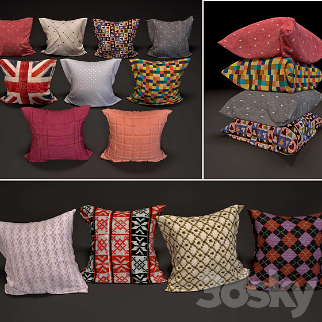 Set of cushions 3DSMax File - thumbnail 1