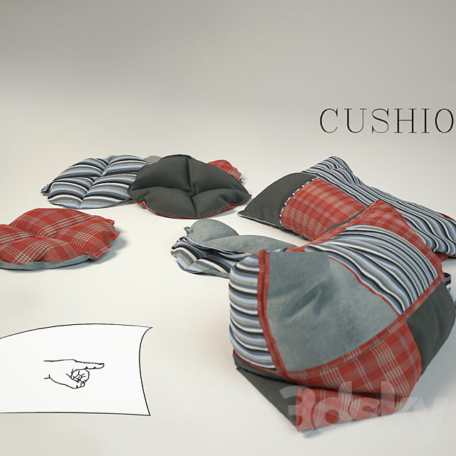Set of cushions 3DSMax File - thumbnail 1