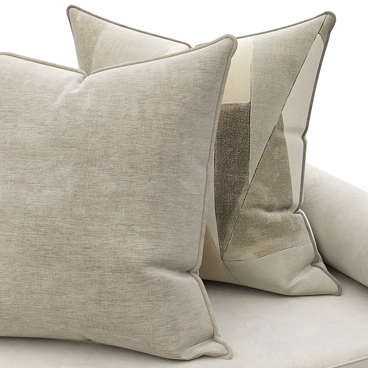 Set of decorative pillows 005 3DS Max Model - thumbnail 2