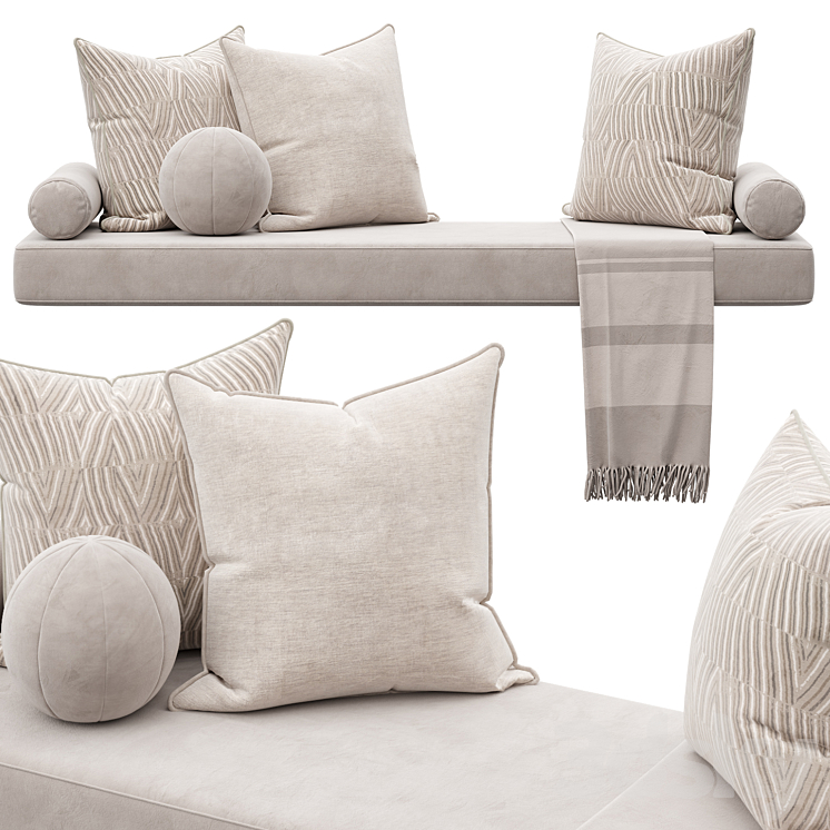 Set of decorative pillows 006 3DS Max Model - thumbnail 1