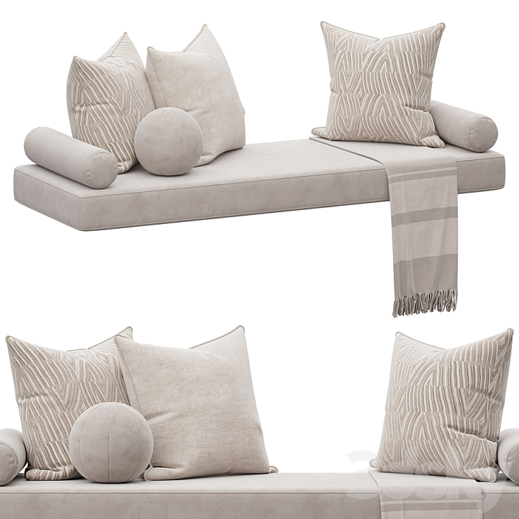 Set of decorative pillows 006 3DS Max Model - thumbnail 2