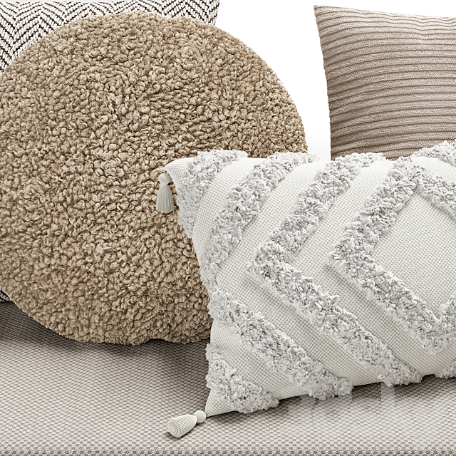 Set of decorative pillows 3DS Max Model - thumbnail 2