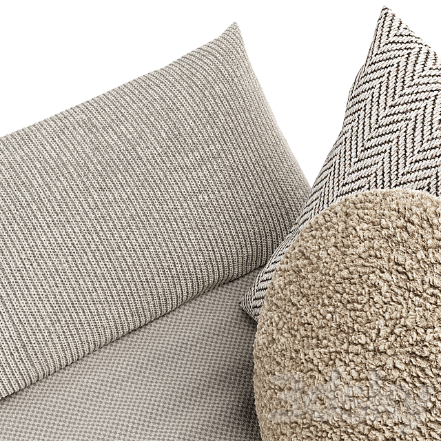 Set of decorative pillows 3DS Max Model - thumbnail 3