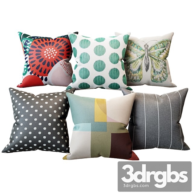 Set of Decorative Pillows Ikea Pillows 3dsmax Download - thumbnail 1