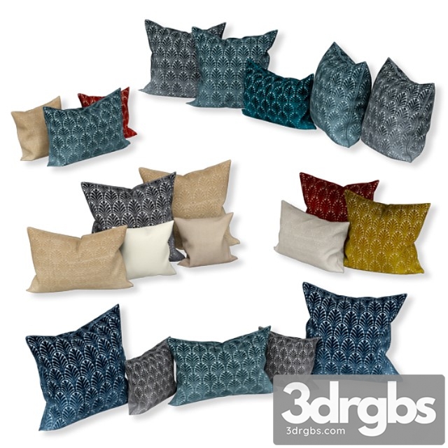 Set of decorative sofa cushions set 042 3dsmax Download - thumbnail 1