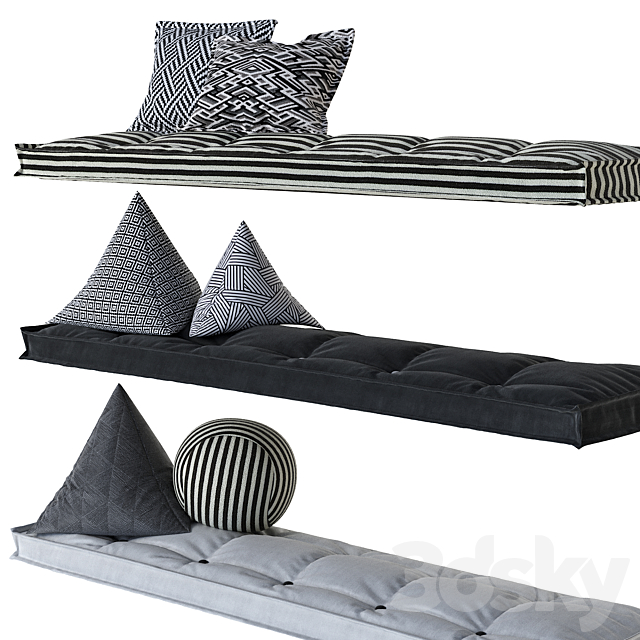 Set of matresses 2 Black and White 3DSMax File - thumbnail 3