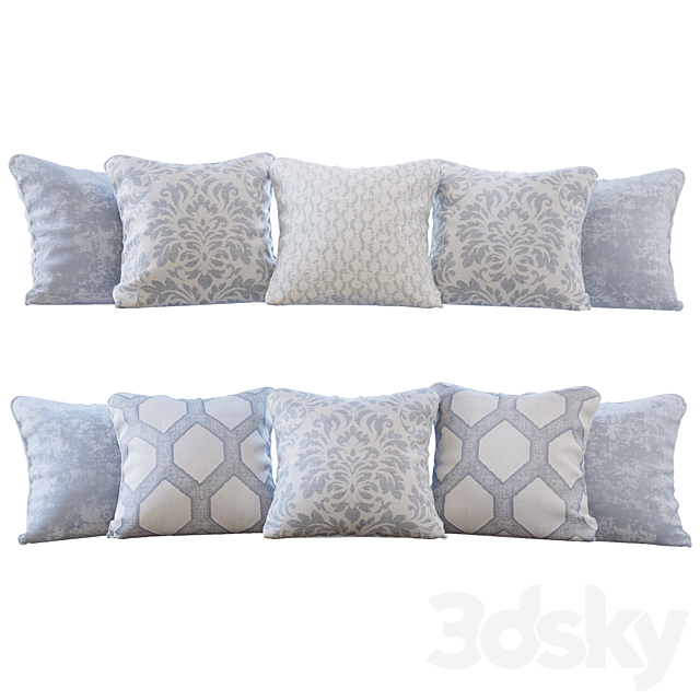 Set of pillows with Jab Damasco 01 fabrics (Pillows Jab Damasco 01 YOU) 3ds Max - thumbnail 1