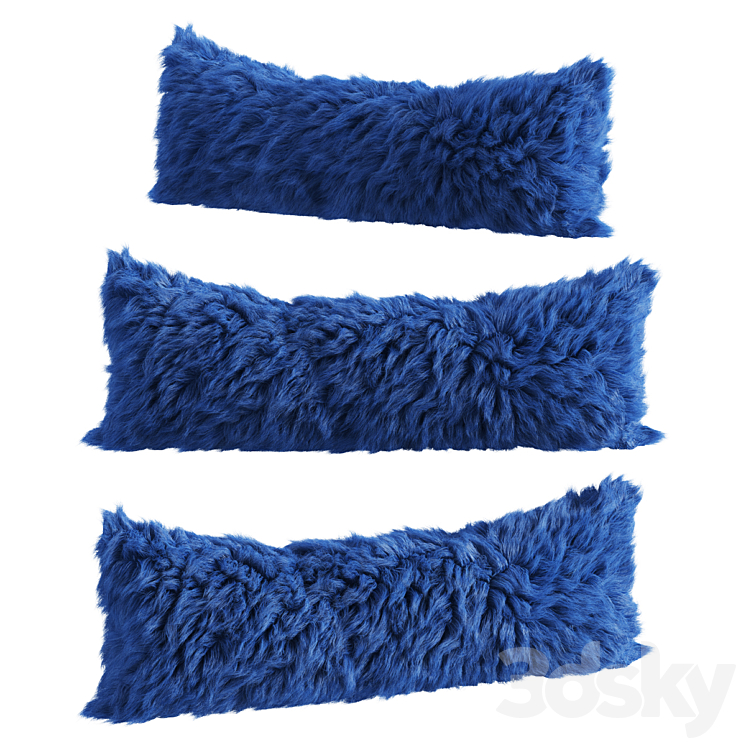 Sheepskin fur pillow 3DS Max Model - thumbnail 3