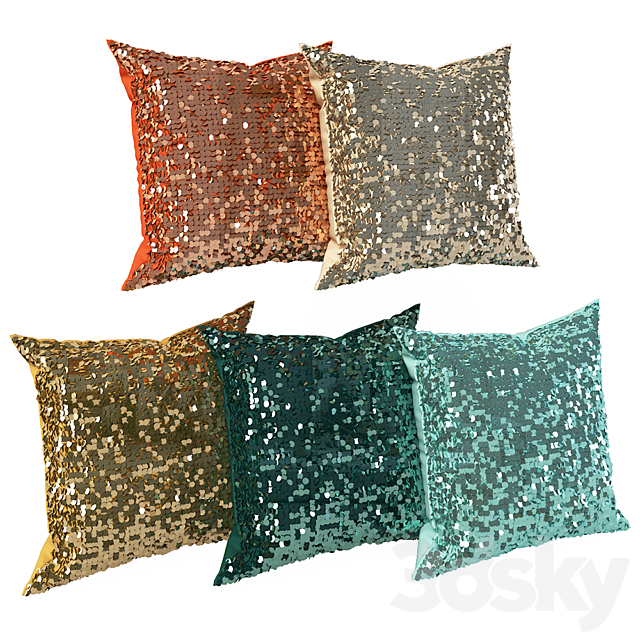 Shiny pillows 3ds Max - thumbnail 1