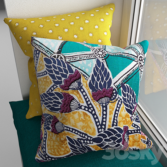 Sidushka on the window sill with cushions 3DSMax File - thumbnail 2