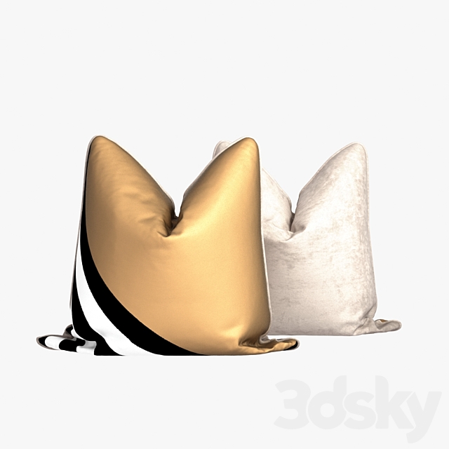 Silk pillows with stripes 3DSMax File - thumbnail 1