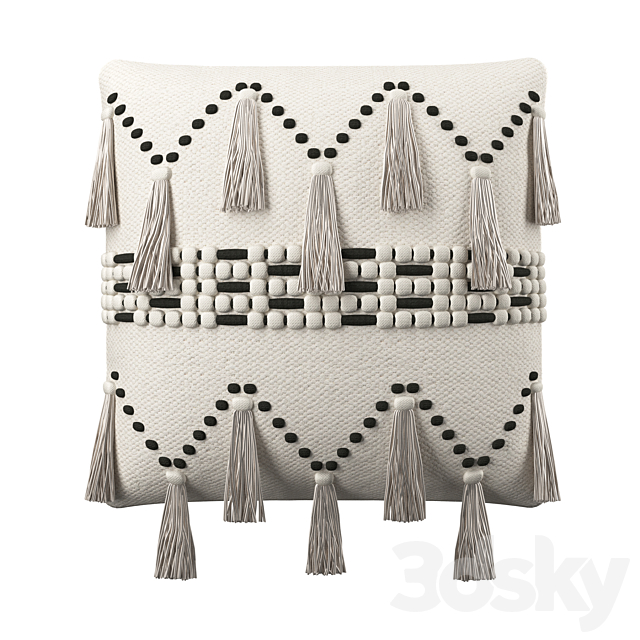 Tassel cushion 3DS Max Model - thumbnail 2