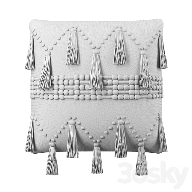 Tassel cushion 3DS Max Model - thumbnail 5