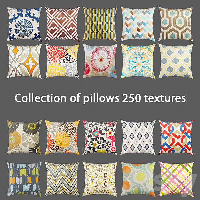 The collection of pillows 3ds Max - thumbnail 1