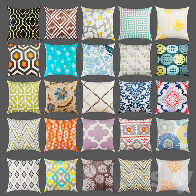 The collection of pillows 3ds Max - thumbnail 2