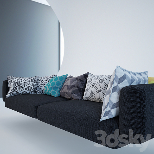 The pillows on the sofa! 3DS Max Model - thumbnail 2