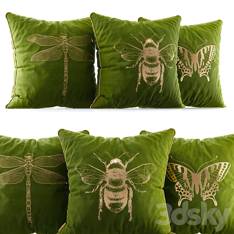 Velvet pillows 3DS Max - thumbnail 1