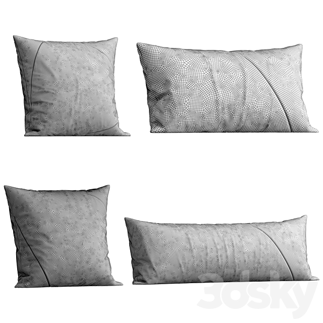 Westelm pillow 3 3DS Max Model - thumbnail 4